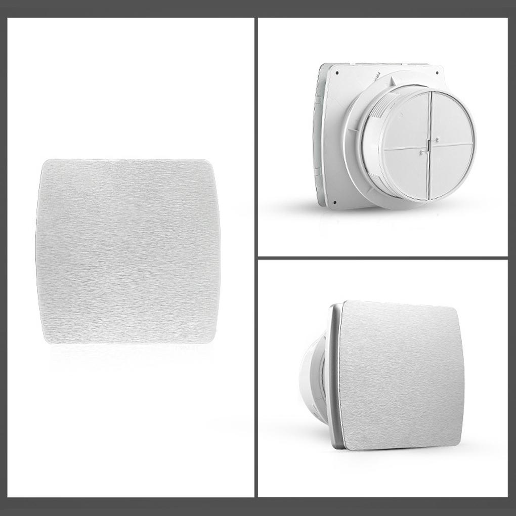 Bathroom Exhaust Fan 18W Toilet Kitchen Waterproof Blower Ventilator Wall Replacement Plastic Extractor for Hotel Silver