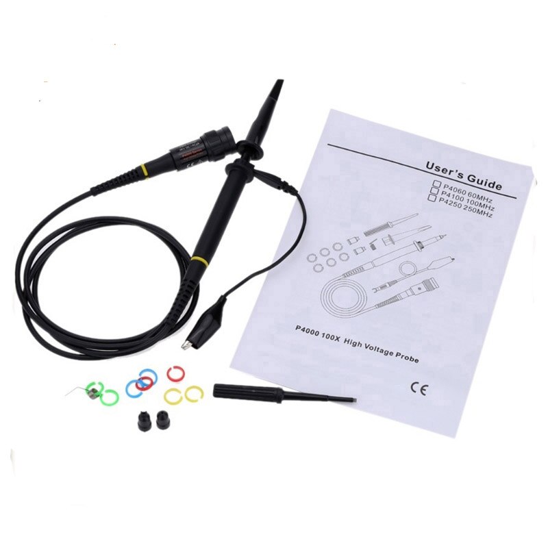 Sonde d'oscilloscope P4100, 1 pièce, 100: 1, résistance à haute tension, 2KV, 100MHz, convient pour atténuation d'oscilloscope,