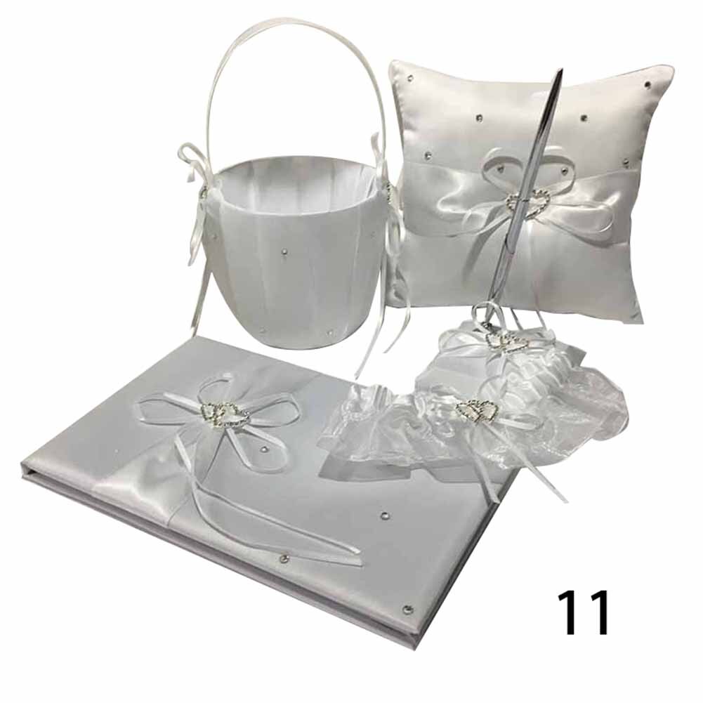 1Set Wedding Guest Book Pen Pillow Flower Basket Set Boite Carte Mariage Wedding Engagement Party Decoration: 11