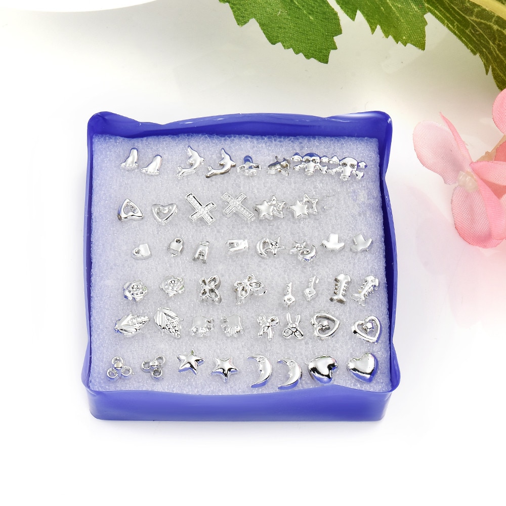 2022 Mode 24 Paar/set Unisex Mix Stijlen Stud Oorbellen Vrouwen Mannen Plastic Plated Stud Oorbellen Sieraden