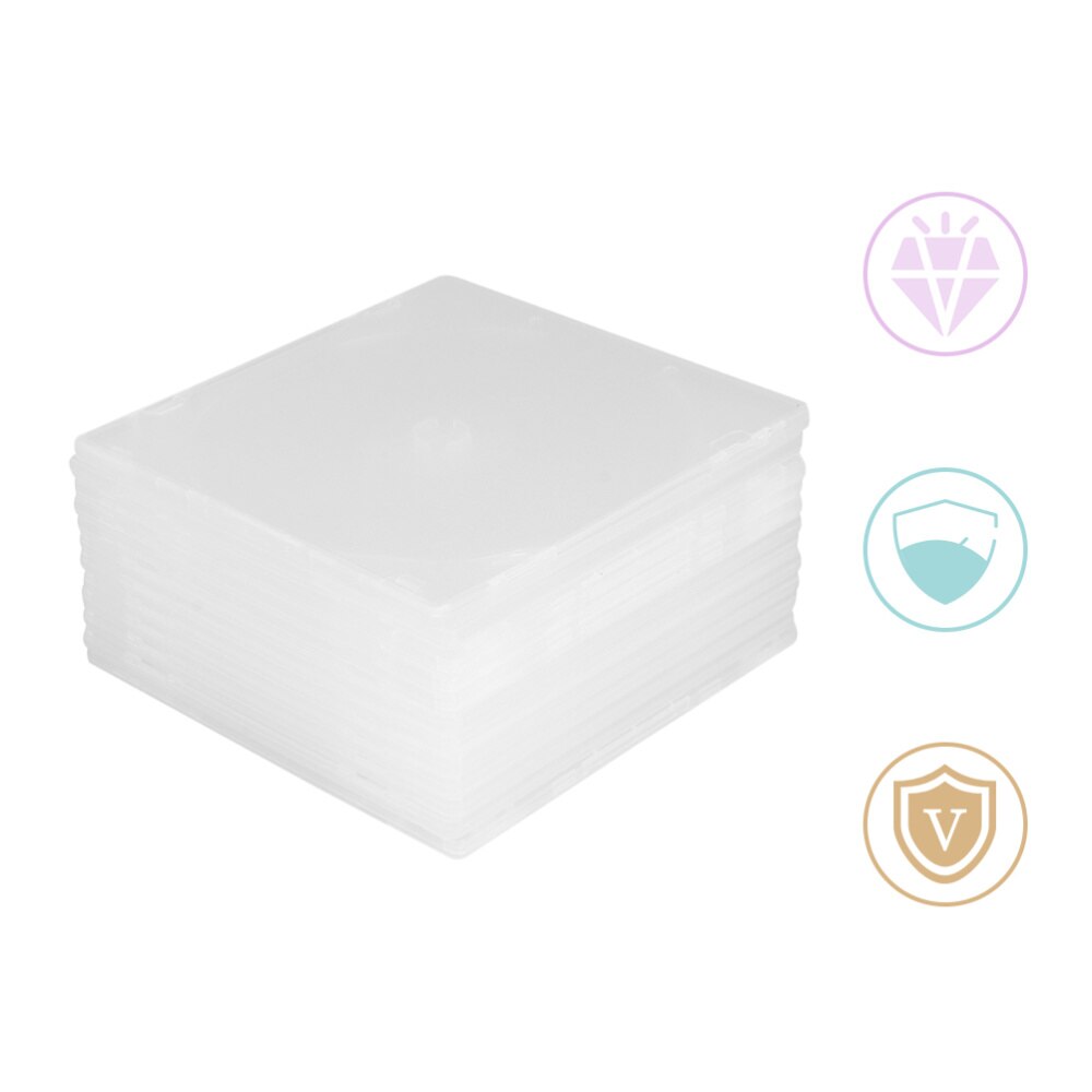 25 Pcs Ultrathin DVD Case Transparent CD Package Portable CD Storage Box for Home Cinema