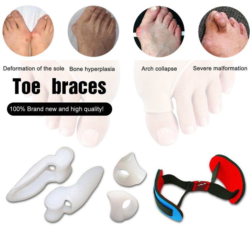 7PCS/SET Bunion Sleeves Hallux Valgus Corrector Alignment Toe Separator Metatarsal Splint Orthotics Pain Relief Foot Care Tool
