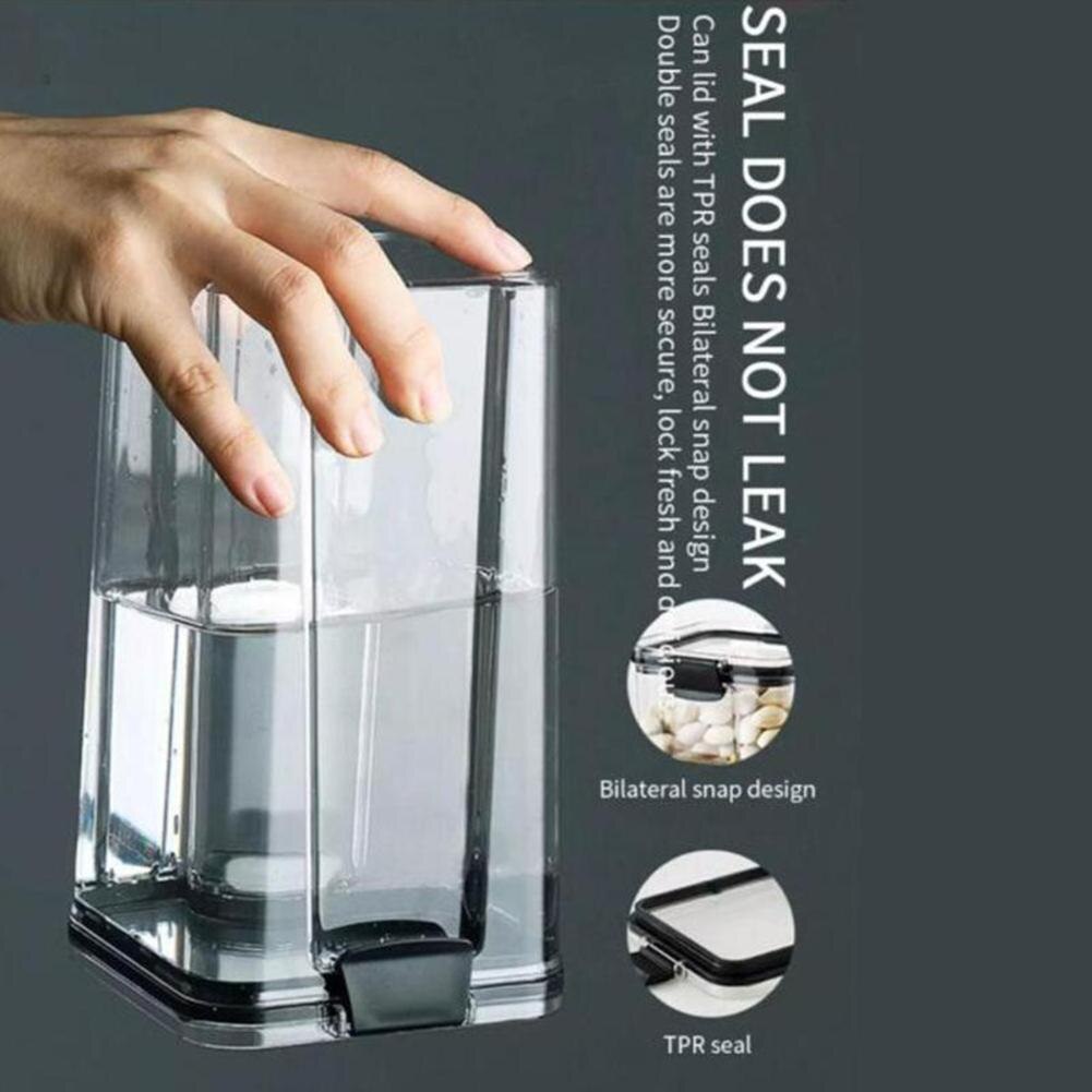 Square Sealed PET Jars Kitchen Storage Big Capacity Coffee Bean Storage Can Glass Jar With Lid Food Container Organizer Bottle