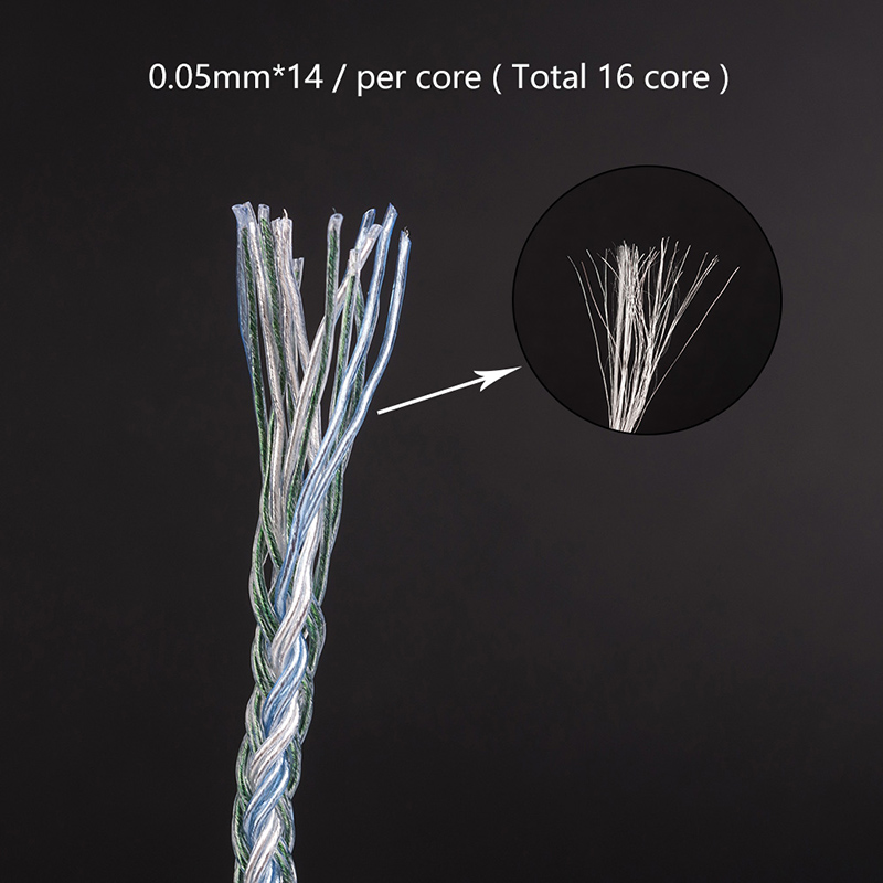 Yinyoo 16 Core Upgraded Silver Plated Copper Cable 2.5/3.5/4.4MM with MMCX/2pin/QDC/TFZ For KZ ZS10PRO ZSX BLON BL-03 BL-05 BL05