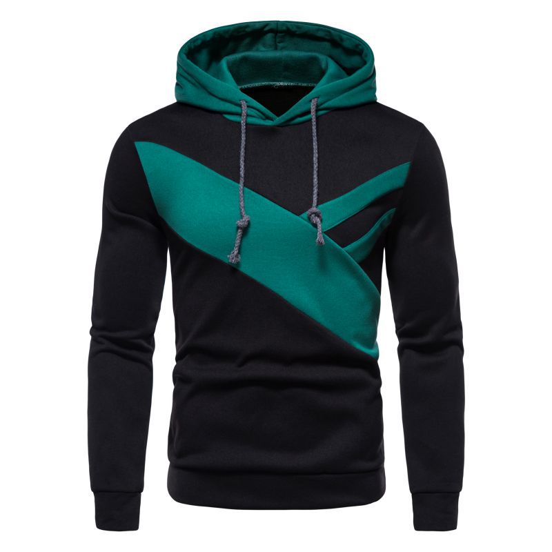 Outono nova camisola com capuz masculina casual moda cor correspondência grande tamanho esportes hoodie pulôver casal camisola ropa hombre: XXXL / Verde