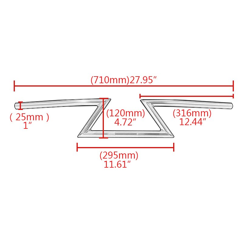 22mm 7/8 "  or 25mm 1 " styre motorcykelstyre retro draghandtag z bar för harley 1200 883 chopper bobber cafe racer: D 25 mm krom