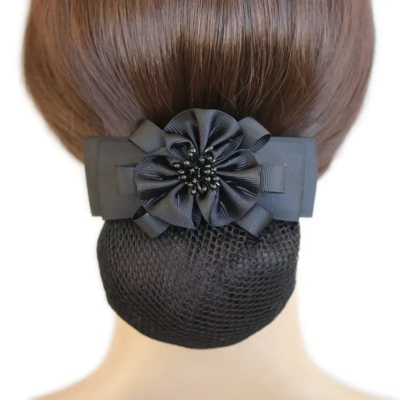 i-Remiel Tulle Floral Lace Satin Hair Cover Stylish Ribbon Bowknot Bow Crochet Bun Net Snood Hair Accesories Hair Pin Women Lady