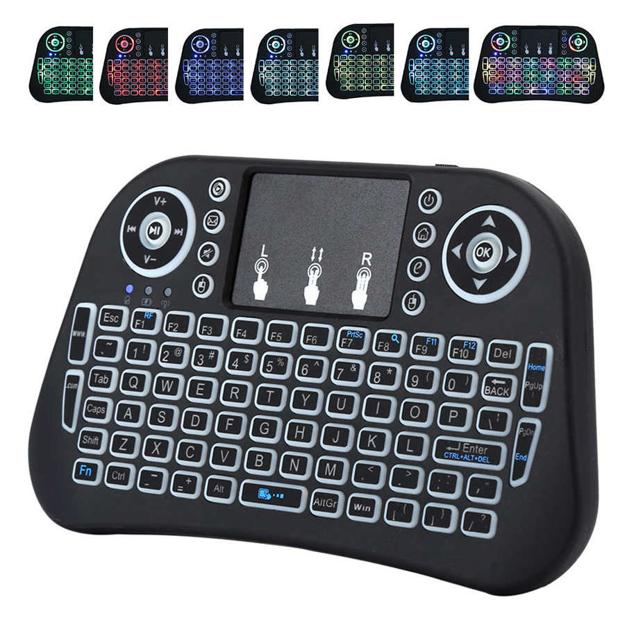 Mini clavier portatif d'éclairage coloré de Mini clavier sans fil de 2.4G avec le pavé tactile pour le Contolling à distance de voyage de jeu