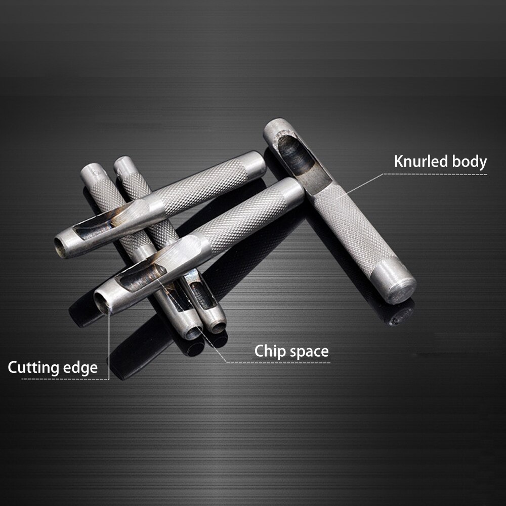 Round Leather Shape Hole Punch Kit Belt Hollow DIY Punch Set Metal Cutter Tool 1-10MM for Watch Band Craft Clothing Canva Paper