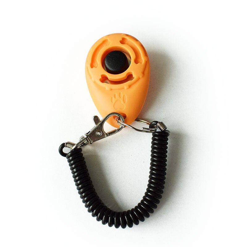 Pet Dog Trainings Personal Sounder Dog Trainer Click Adjustable Sound Plastic Key Chain and Wristband Dog Pet Product: Orange