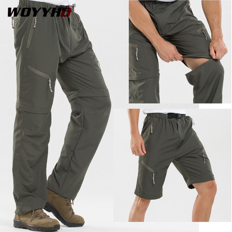 Quick Dry Detachable Hiking Pants Men Outdoor Sport Summer Camping Trekking Climbing Trekking Trousers Breathable Fishing Shorts