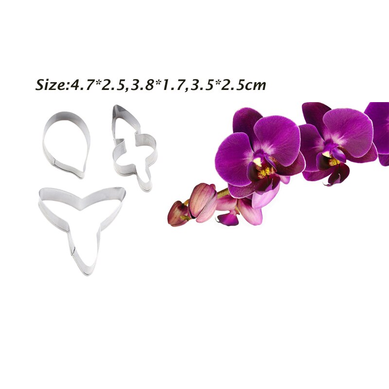 Phalaenopsis Orchid Flower Veiners Silicone Molds Fondant Sugarcraft Gumpaste Clay Water Paper Cake Decorating Tools CS224: Chocolate