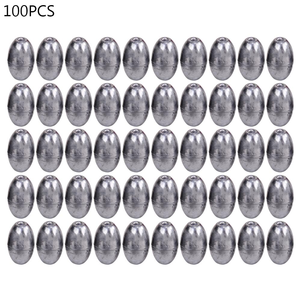 100 Uds. Pesca en forma de oliva plomo pesca aparejos plomo pesca plomo con forma de oliva Sinkers herramienta de aparejos de pesca 0,5g