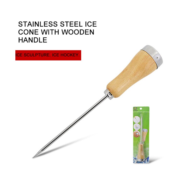 Broyeur à glace antidérapant, poinçon à pic, poignée en bois en acier inoxydable, outil de cuisine, broyeur à glace portable, accessoires ménagers