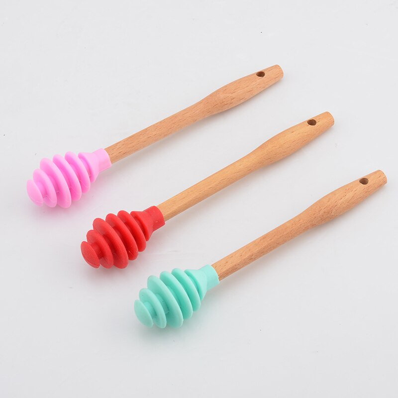 OBR cuillère à mélanger au miel en bois | Manche Long, bâton de mélange de miel en bois, extracteur de miel pour pot de miel, cuillère à remuer réutilisable, outils de cuisine