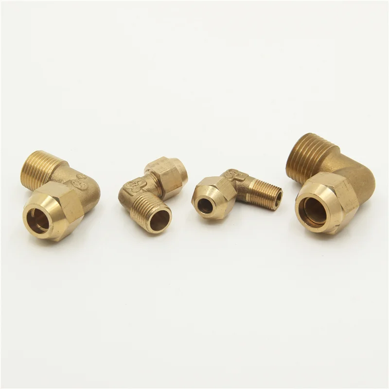 Copper flared joint elbow connection 1 / 8 "1 / 4" 3 / 8 "1 / 4" external thread brass fittings copper flared joint