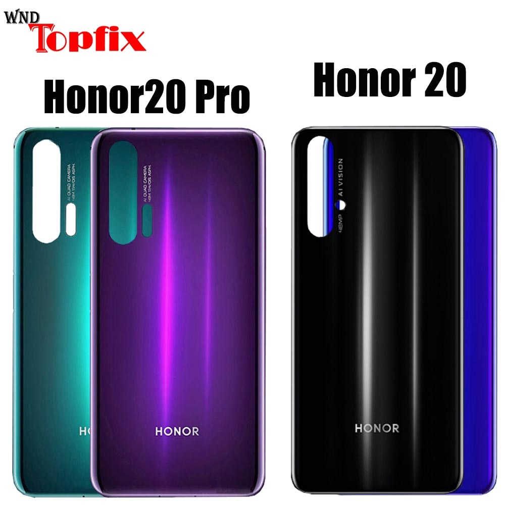 Voltar vidro para huawei honor 20 pro capa de bateria painel traseiro porta habitação caso + cola honra 20 bateria capa honor20 pro habitação