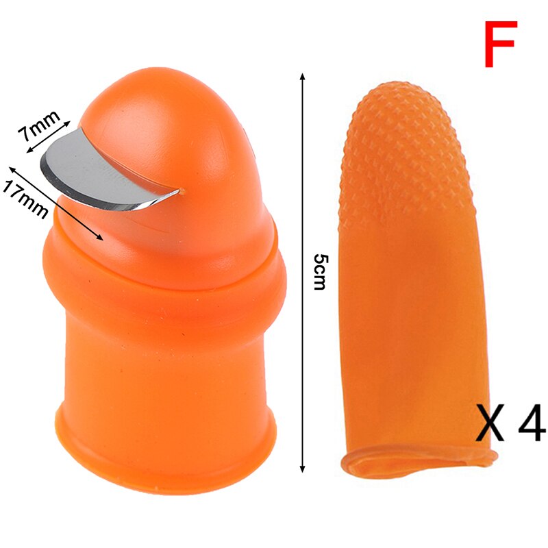 Silicone Thumb Knife Finger Protector Vegetable Harvesting Knife Plant Blade Scissors Cutting Rings Garden Gloves: F