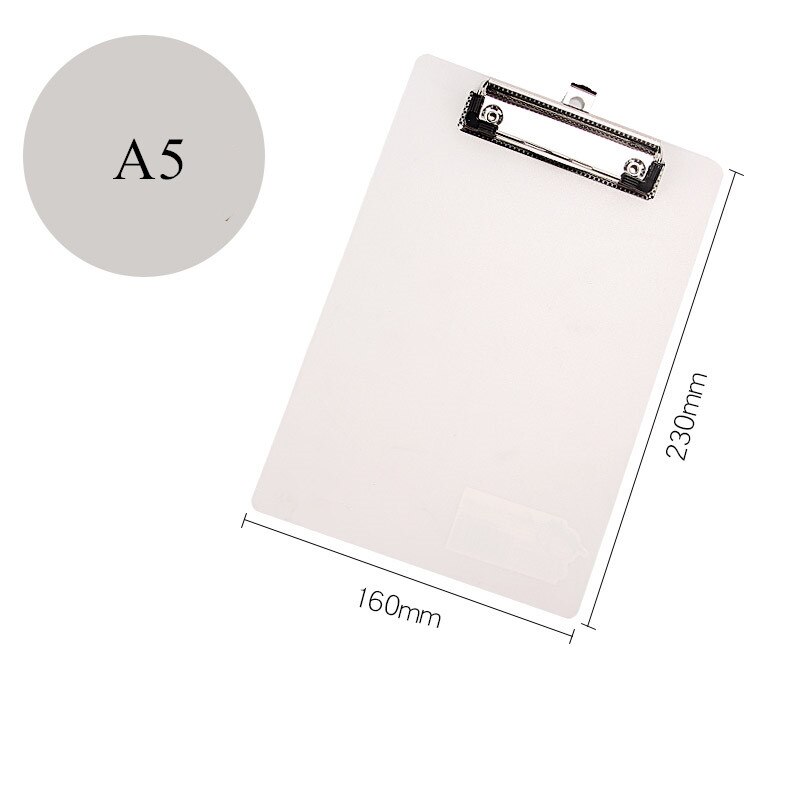 5 Colors A4 Plastic Clip Board Portable File Folder Clipboard with Hook Drawing Writing Pad Office Supplies Student Stationery