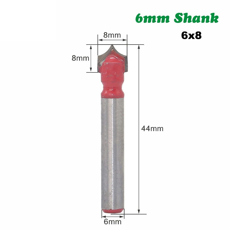 1pc 6mm skaft fräsar träsnideri trä cnc runda nos bits rund spets skär bit shaker vass fräs solid hårdmetall verktyg