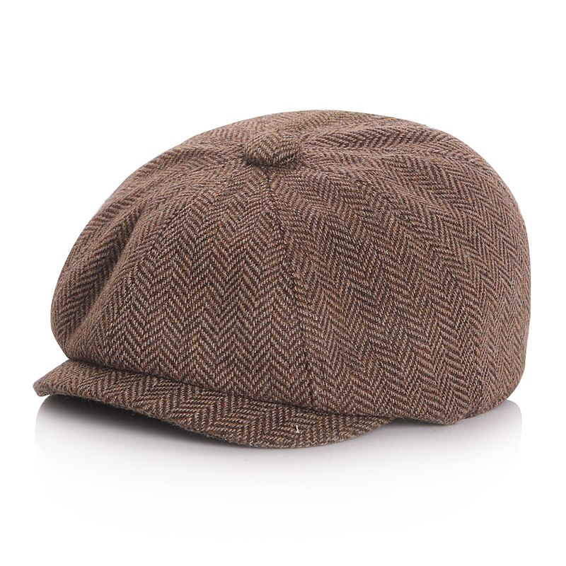 Boina en color liso de algodón suave para bebé, gorro cálido para niño, accesorios para niño y niña, 1 unidad,: Brown / M 52cm