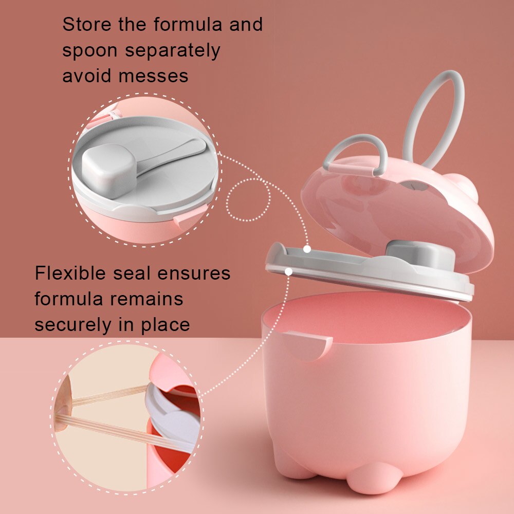 Caja de almacenamiento de alimentos para bebé, dispensador de leche en polvo para cereales esenciales, contenedor para aperitivos, soporte para cubo de alimentación de fórmula