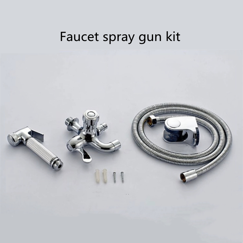 Washing Machine Faucet Chrome Brass Bathroom Accessories Wall Mounted Dual Control Bath Toilet Kits Garden Faucet Mop Pool Taps