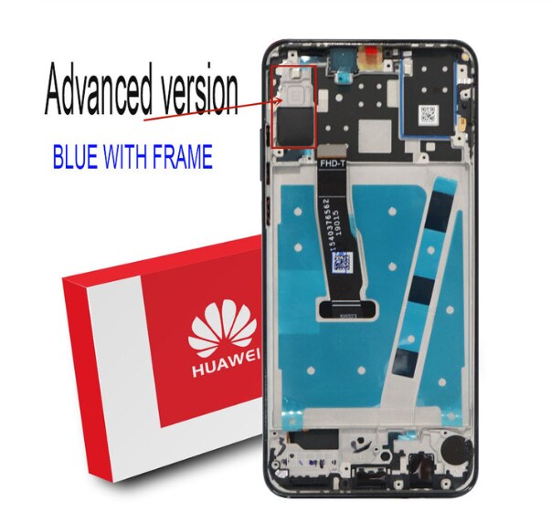 100% Original 6.15 ''IPS Display mit rahmen für Huawei P30 Lite Nova 4e LCD Touch Screen Digitizer MAR-LX1 LX2 AL01 Reparatur Teile: Advanced Blue