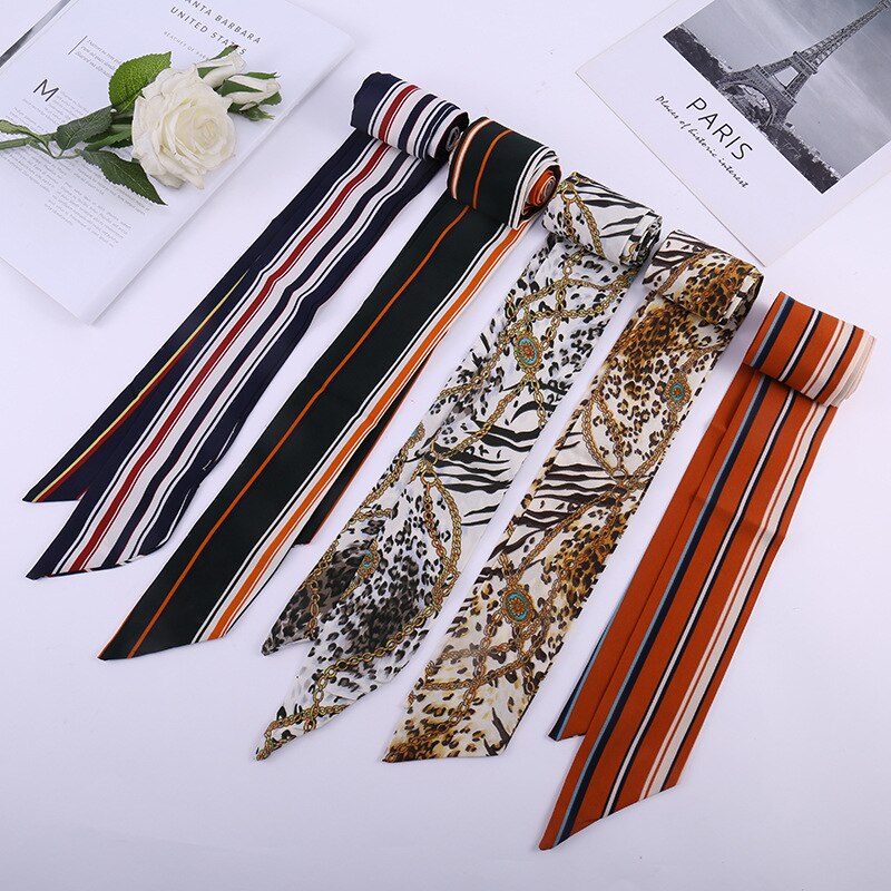 Tela anudada con estampado de flores a rayas para mujer, cinturón de gasa, lazo estampado, cuerda para vestido, abrigo, cintura, pretina femenina decorativa