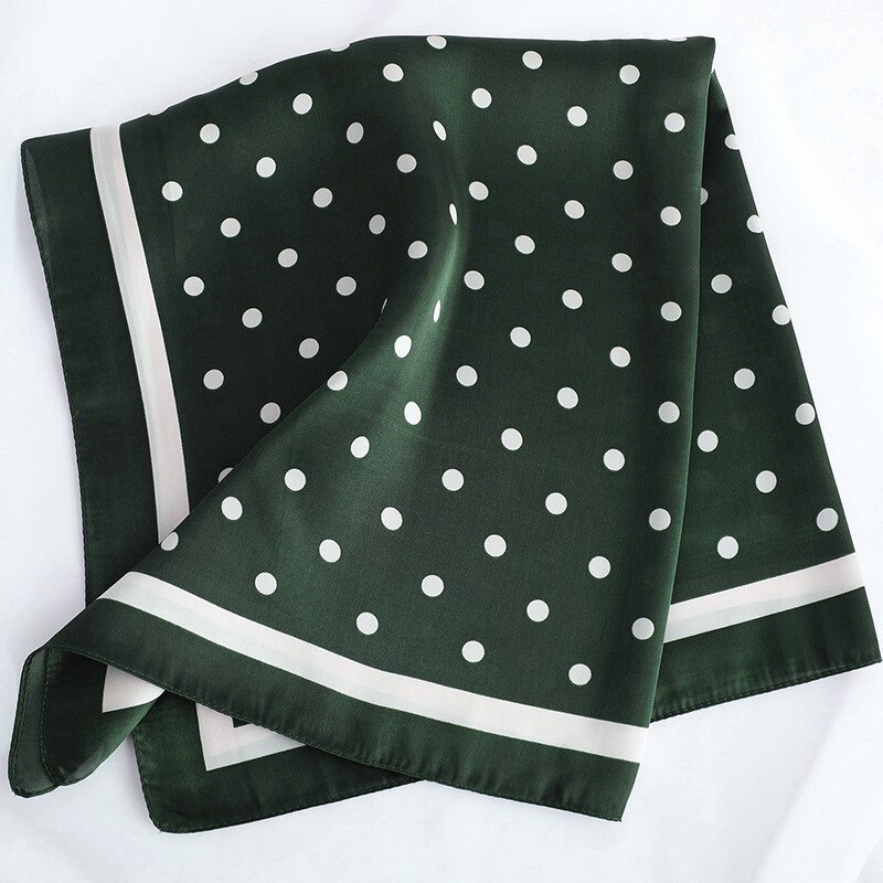 Pricktryckt halsduk siden satin hårscarf för kvinnor små sjalar hårscarfs dam 70*70cm fyrkantiga väskor halsdukar för damer: 09
