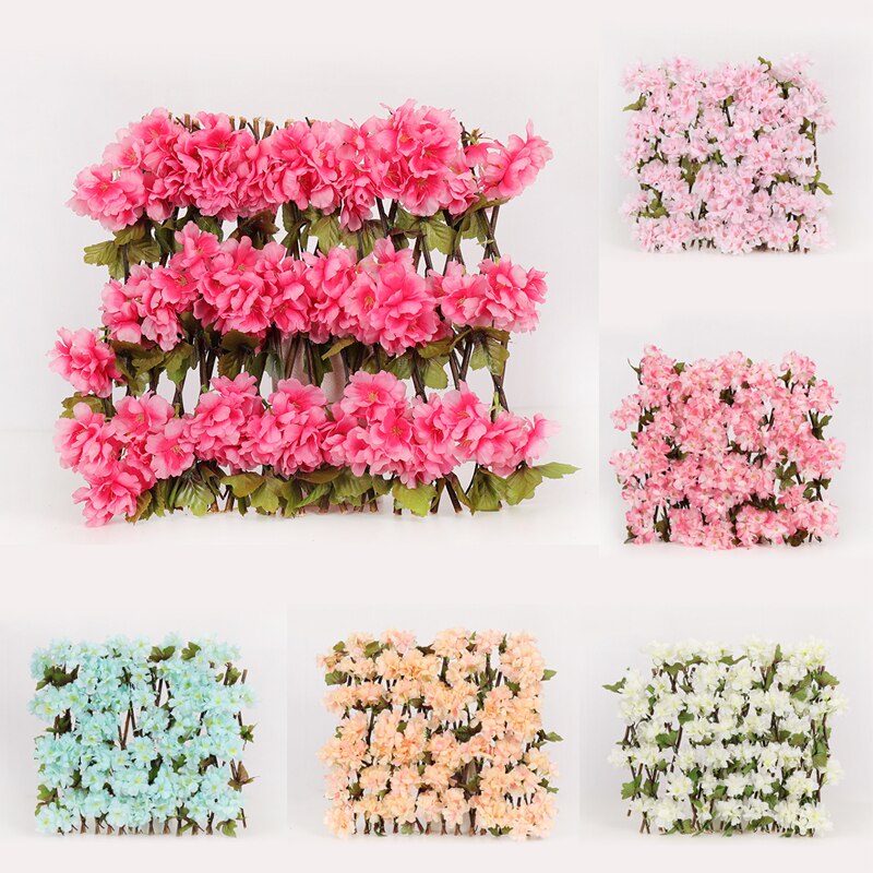Artificial Flower Fence Trellis Roll Wall Landscaping Fence Privacy Fence Screen Outdoor Garden Backyard Balcony Fence Privacy
