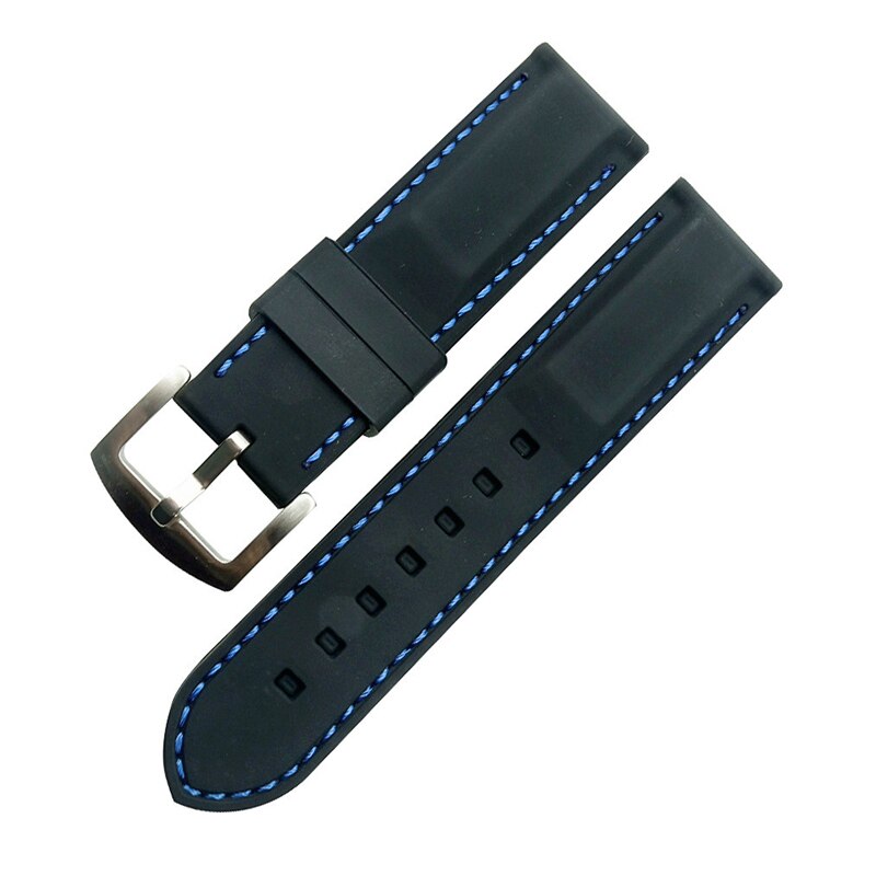 20mm 22mm 24mm 26mm Soft Silicone Watch Strap Belt Waterproof Wristband For Summer Outdoor Sports Watch Bands Accessories: Blue / 24mm