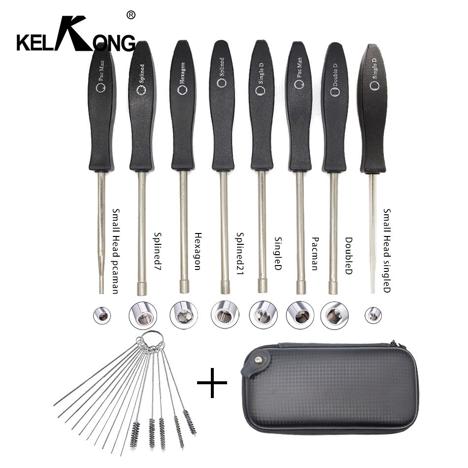 KELKONG Carburetor Adjustment Tool Pac Man/SingleD/DoubleD/Hexagon/Splined21/7-Teeth Splined Screwdrivers Cleaner Brushes etui: Default Title