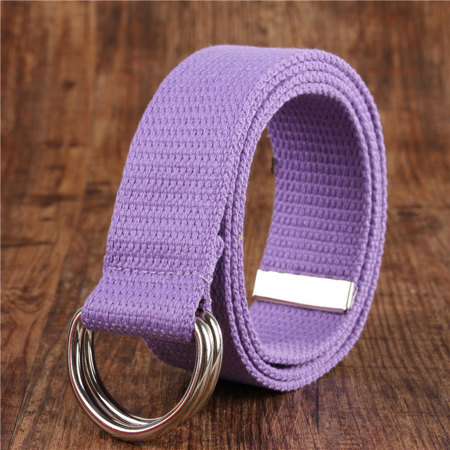 Beste Ybt Unisex Riem Canvas Legering Dubbele Ring Gesp Riem Verstelbare Outdoor Casual Multicolor Vrouwen En Mannen Riem: D Purple