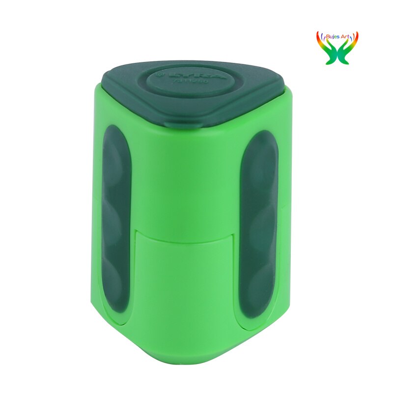 Lyra Double Hole Pencil Sharpener, Triangle Pencil Sharpener, Coarser Pen, Multifunctional Triangle Pencil Sharpener: green