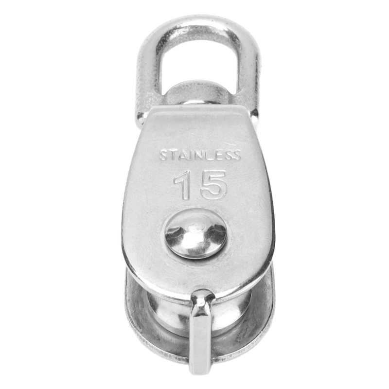 10Pcs Single Pulley Block Lifting Crane Stainless Steel Wire Rope Lifting Hook Hanging Towing Wheel