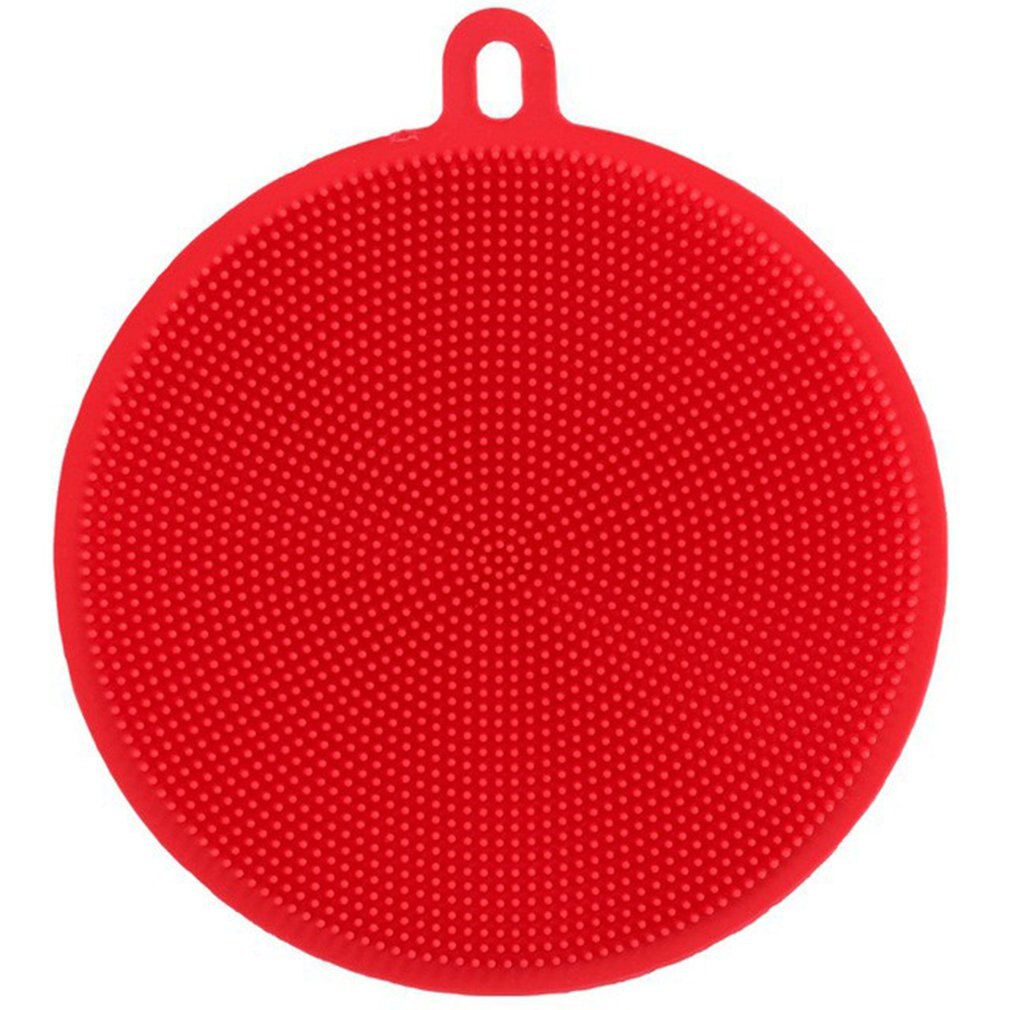 Multifunction Silicone Sponge Bowl Cleaning Brush Scouring Pad Silicone Dish Sponge Kitchen Pot Cleaner Tool: Burgundy