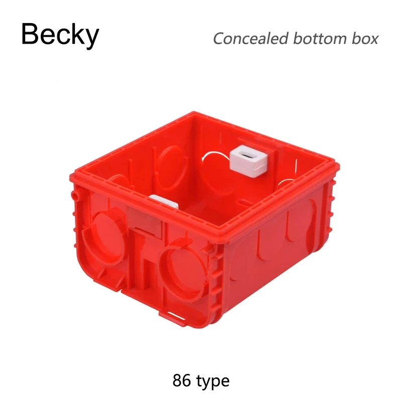 Installation of 86 Universal Wall Switch Socket, Bottom Box Box Flame-retardant Wiring Square Bottom Box Switch Installation: Dark Grey