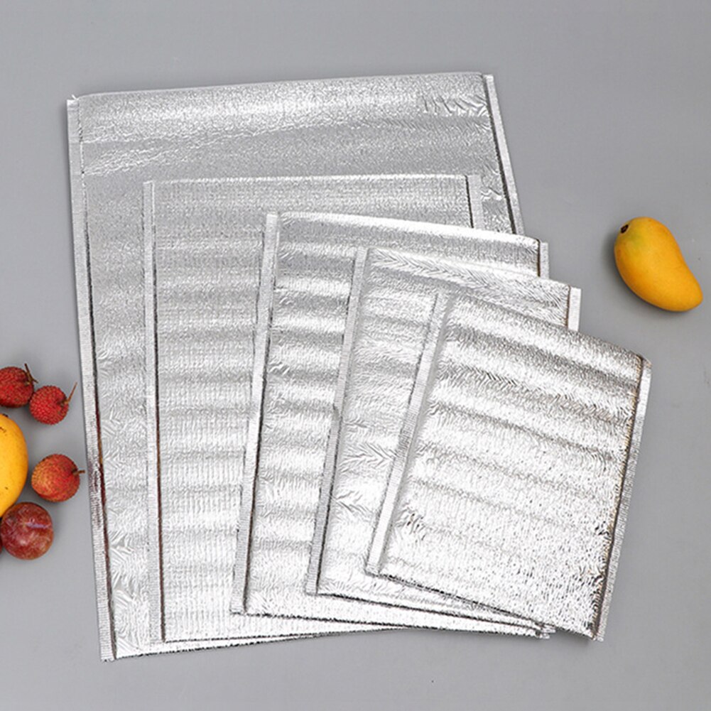 20 Pcs Lunch Bag Thermal Insulation Folding Picnic Portable Ice Packs Aluminum Foil Disposable Drink Carrier Food Pouch