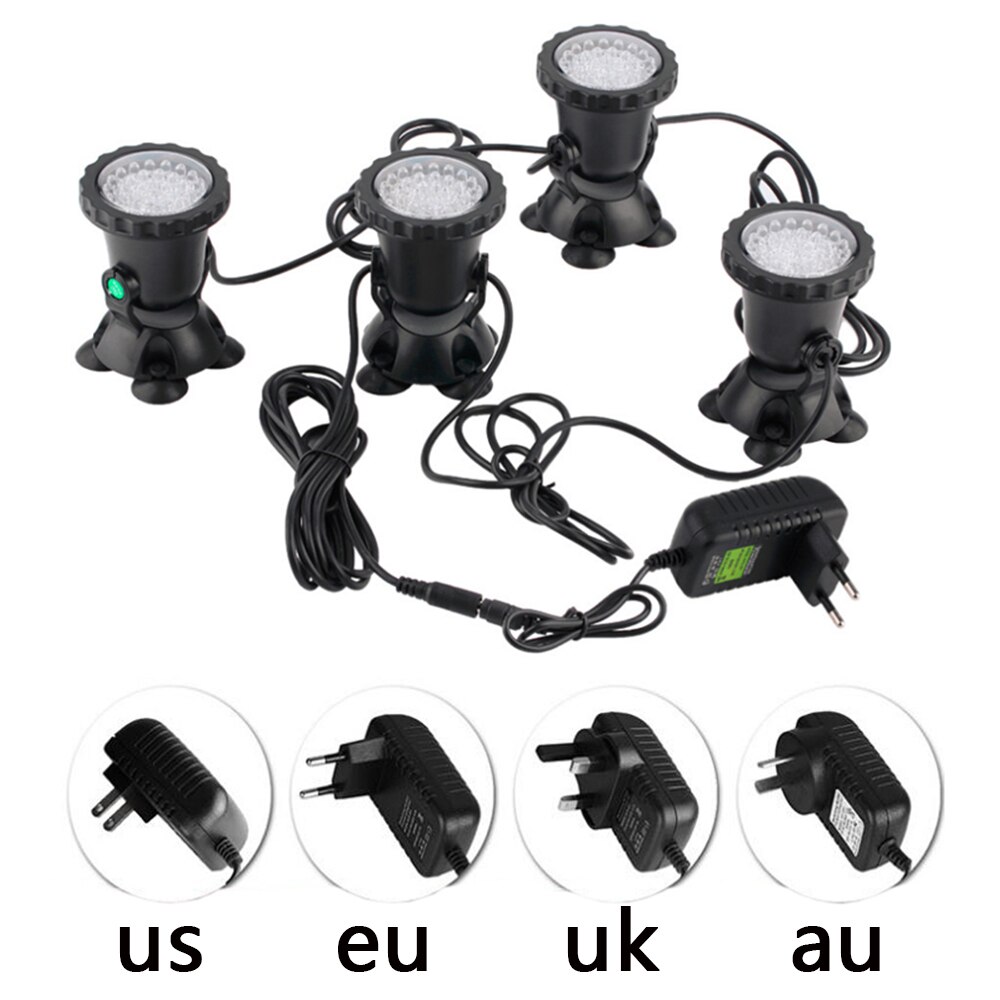 Luz LED subacuática RGB IP68, lámpara de acuario impermeable, 36LED, luz de punto de paisaje para piscina, tanque, fuentes, estanque de agua
