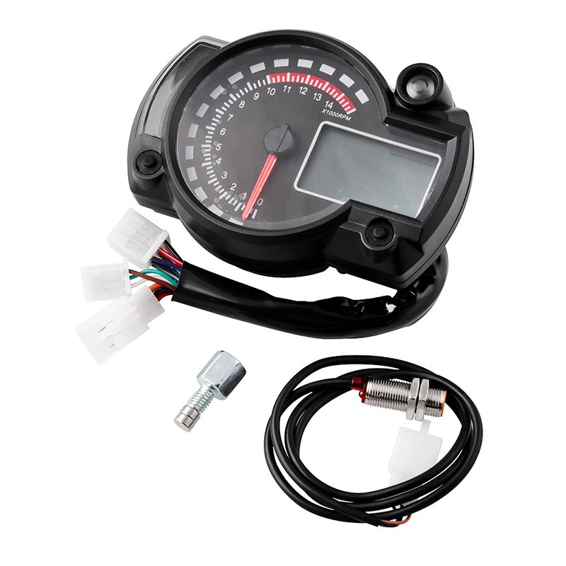 Motorcycle Speedometer Gauge Universal LCD Digit Tachometer Odometer Motorbike Replacement Accessories F-Best