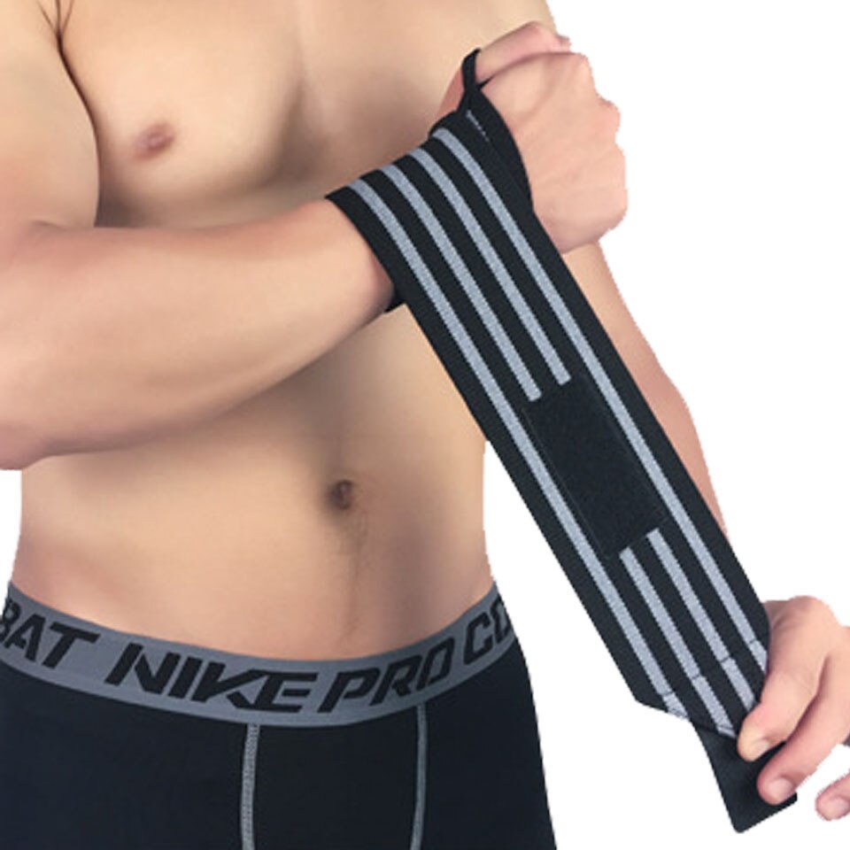 1Pcs Colorful Wrist Band Adjustable Wristband Brace Wrap Bandage Gym Strap Wrist Support Band For Weight Lifting: Black with grey / Right