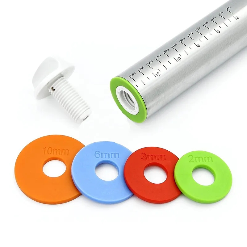 Holaroom Lengte Verstelbare Rolling Pin Rvs Fondant 43Cm Rolling Pin Cake Roller Deeg Deegrol Bakvormen Gereedschap