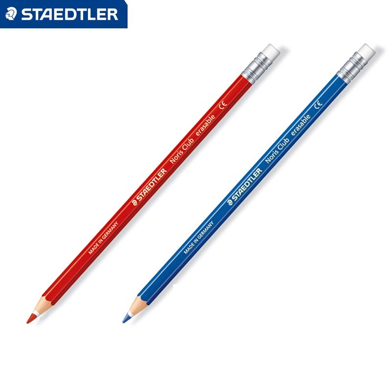 Staedtler 14450 fargeblyanter rød/blå slettende blyant tegne skrive skrivesaker 12 stk/eske
