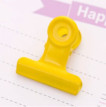Clips de Metal Multicolor para niña, papel de oficina, documentos, carpeta, suministros escolares de oficina, 30mm, 2 uds.: Yellow