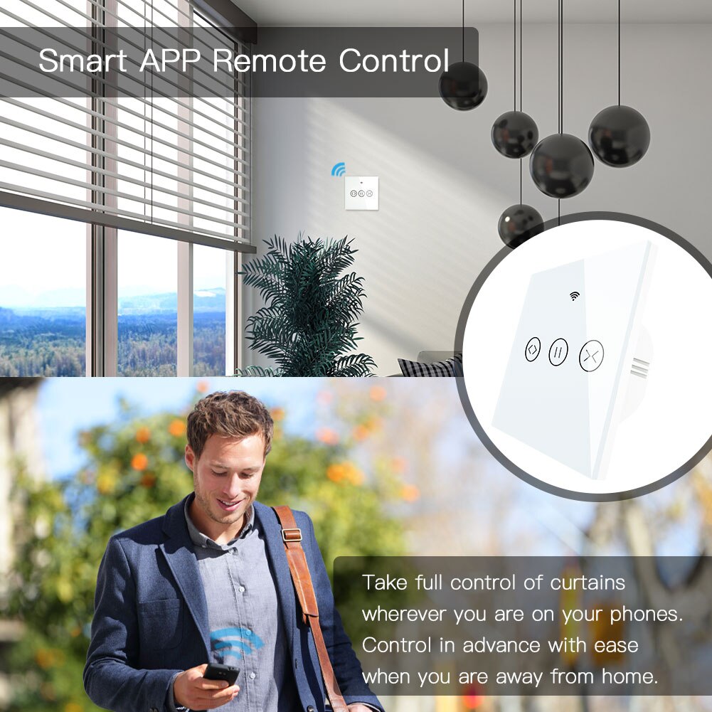 Wifi RF433 Smart Touch Gordijn Rolgordijnen Motor Schakelaar Tuya Smart Leven App Afstandsbediening Werkt Met Alexa Google Thuis