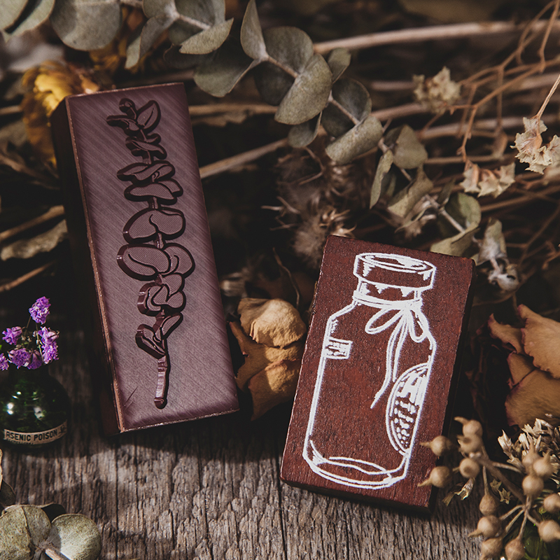 Vintage Fles Fern Bloem Plant Collage Stempel Diy Houten Stempels Voor Scrapbooking Briefpapier Scrapbooking Standaard Stempel