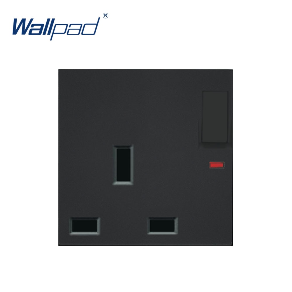 Wallpad Luxury 3 Pin 13A UK Socket With Switch Electric Outlet Function Key For Wall White And Black Plastic Module Only