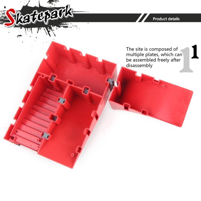 Finger Skate Park Kit Ramp Part with 1 Finger Skateboard Mini Scooter Scene Prop