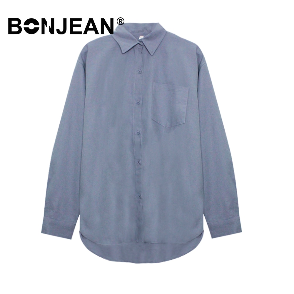 Blusa de algodón para mujer, camisa de verano para Primavera, manga larga, Beige, azul, blusa blanca, Tops casuales, camisa de mujer, ropa de calle Z085